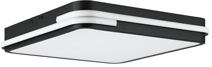 EGLO connect.z Smart Home LED Deckenleuchte Genovese-Z, ZigBee + Matter | App und Sprachsteuerung Alexa, warmweiß-kaltweiß, RGB, dimmbare Deckenlampe, schwarz-weiß, 47x47 cm