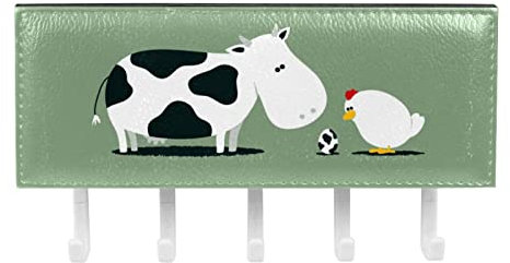 TBOUOBT Porte-clés pour décoration murale, organisateur de courrier et porte-clés pour décor de ferme de cuisine de couloir,vache, poulet, oeuf, dessin animé, ferme