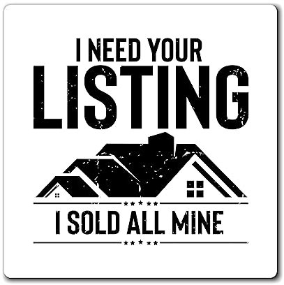 Neuheit Immobilienverkäufer Immobilien Auktionator Merchandiser Händler Broker Verkäufer Auktionierung Liebhaber Magnete 10,2 x 10,2 cm