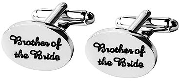 Ayoiow Manschettenknopf Hochzeit Legierung Manschettenknopf Rohlinge Silber Bruder Der Braut Oval Manschettenknöpfe