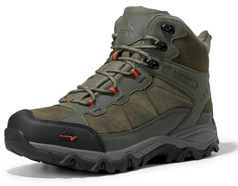 NORTIV 8 Men's Waterproof Lightweight Walking Boots,Size 12,Army Green
