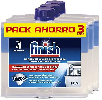Finish Limpiamáquinas, limpieza profunda para el Lavavajillas (3 x 250ml)