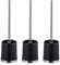 Relaxdays Toilet Brush with Holder, Set of 3, Removable Head, Inner Thread Ø 7cm, Plastic, Loo Cleaner, WC, Matt Black, 39 x 10 x 10 cm