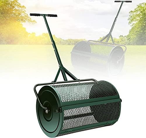 OSBELE Esparcidor de abono, esparcidor de turba de 24 Pulgadas con Mango Largo en Forma de T para césped y jardín, Ligero y Duradero, para esparcir turba, Fertilizantes, Semillas y Cuidado del Jard