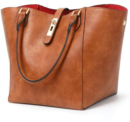 sqlp Shopper Tasche Damen Groß Leder Handtasche for Women Gross Henkeltaschen Big Bag Arbeit Handtaschen für Damen Schultertaschen