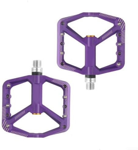 Pedali per bicicletta, in fibra di nylon, cuscinetto Selaed, antiscivolo, piattaforma piatta, per mountain bike e bici elettrica (viola)