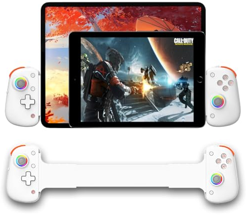 Megadream Game Controller for iOS/Android,support iPad Pro 13inch,Phone Tablet Wireless Gaming Controller Bluetooth Gamepad for PC Switch Xbox PS4 (not PS5) for COD/Genshin, Direct Play/Cloud Gaming-W