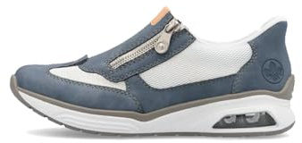 Rieker Damen Slipper Damen blau-kombiniert