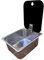Fregadero con tapa ideal para furgoneta camper o caravana, con tapa y desagüe acodado, 32x26x15 cm