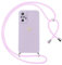 Oelrstfe Funda para Xiaomi Redmi Note 10 Pro 4G con Cuerda,Carcasa Silicona Suave con Patrón de Corazón con Correa Cordón Colgante Collar Ajustable,Antigolpes Anti-Arañazos Cuello Cadena Case,Púrpura