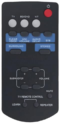 FSR60 WY57800 Replacement Remote for Yamaha Soundbar YAS-201 YFSR60 ATS-201 YAS-201BL TSX-112 ATS-1010 YAS-101 YAS-101BL YAS-CU201 ATS1010 YAS101 YAS101BL