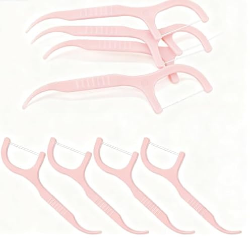 Zahnseide Sticks,Zahnseide Dental Floss - Aktivkohle, Dental Sticks Minze, Für Zahnreinigung und Zahnpflege(Pfirsiche)
