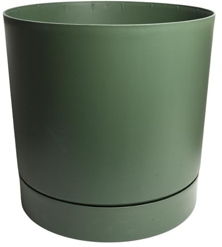 B2C Plant Pots Indoor Outdoor Plastic Marble Concrete Flowerpot Small Medium Large Tubo 5 Colours (Pine Green, 40 cm)
