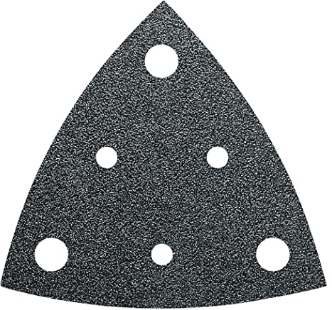Fein Schleifblätter Korn 80, 50 Stück (gelocht, Kantenlänge 80 mm, Korund-Schleifkörner + Vollkunstharzbindung) 63717110015