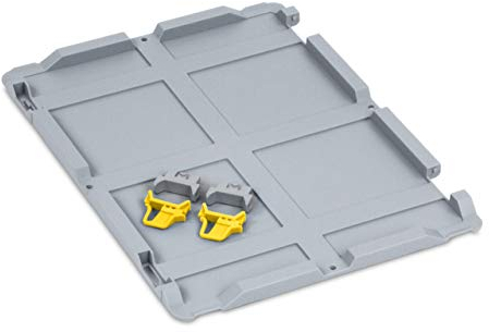 aidB Scharnierdeckel Set Eurobox NextGen, 400 x 300, inkl. 2 gelbe Schiebeschnappverschlüsse