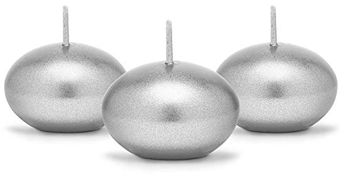 Schwimmkerzen 50 Stk Ø 40 mm Schwimmkerze Kerzen (Silber)