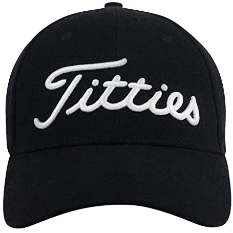 PowerGolf Original Titties Dad Cap - Klassische Papa Mütze mit verstellbarem Strapback, Schwarz, large