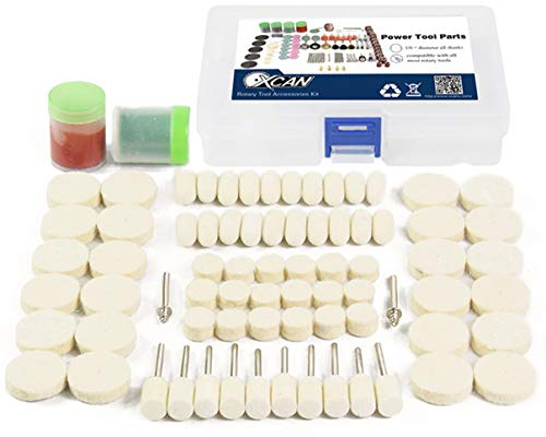 Kit de almohadillas de pulido de fieltro de lana para herramientas rotativas de joyería, vidrio, piedra, metal, cerámica, taladro de uñas, 76 unidades