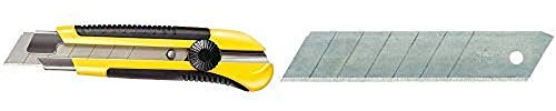 Stanley 1-10-425 Cutter 25 mm bi-matière + 1-11-325 Lame de cutter 25 mm 20 Lames