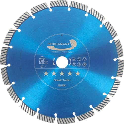 PRODIAMANT Fastcut Highspeed Diamant-Trennscheibe 230 mm x 22,23 mm für sehr harte Baustoffe wie Kalksandstein