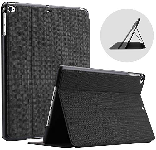 ProCase Buchdeckel Hülle für iPad 9.7 Zoll 6. Generation 2018/5. Generation 2017 /Air 2 / Air 1, Schutzhülle Case Smart Cover für iPad 6/5 -Schwarz