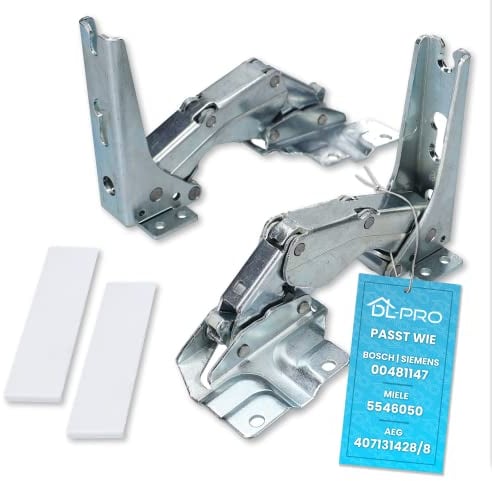 DL-pro Kühlschrank Scharnier 2er Set passend für Bosch Siemens 481147 00481147 für Miele 5546050 Neff AEG Electrolux 407131425/8 Kühlschrank Ersatzteile, Einbaukühlschrank/Gefrierschrank