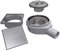 LUX ELEMENTS Siphon de sol horizontal avec grille à carreler, TUB-BAW-DV LTUBE1174, gris