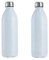 2 Paquets Bouteille d'eau isotherme en acier inoxydable de 1 L, élégante bouteille d'eau isotherme, garde le chaud et le froid, couvercle 100% étanche (blanc, 1 l)
