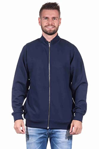NORMANN-Wäschefabrik Herren Jacke für Hausanzug, Sportanzug oder Jogginanzug Oberteil, Farbe:Navy, Größe:XL