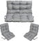 SuperKissen24. Sitzkissen Bankkissen Bankauflage - 180x50 cm und Rückenlehne 180x60 cm mit 2er 48x96 cm Stuhlkissen Set - Outdoor und Indoor - Grau