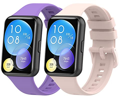 MIJOBS 2 Piezas Correas Compatible con Huawei Watch Fit 2 Correa de Repuesto, Transpirable, Impermeable, Sport, Pulseras de Silicona, Accesorios para Relojes