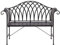 Beliani Gartenbank Metall Schwarz 130 cm romantischer Stil Milazzo