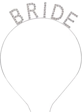 Braut Stirnband Junggesellinnenabschied, Strass Bride to Be Stirnband Hen Do Tiara Hen Party Zubehör Brautdusche Silber