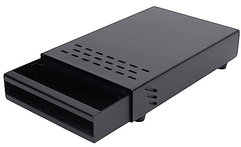 Wakects Recipiente para café, Acero Inoxidable, Goma, harina de café, Cubo de Polvo de residuos, cajón de Juego de Espresso Engrosado para el hogar, cafetería, Tienda de 7,1 x 11 x 2 Pulgadas (Negro)