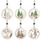 6 Stück Hängende Weihnachtsdeko, Holzschmuck Weihnachtsbaum Holz Rentier Weihnachtliche Holzanhänger für Den Winter Weihnachten Urlaub Baumschmuck