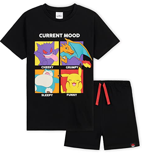 Pokemon Boys Short Pyjamas Set, Breathable Lounge Wear - Gifts for Boys