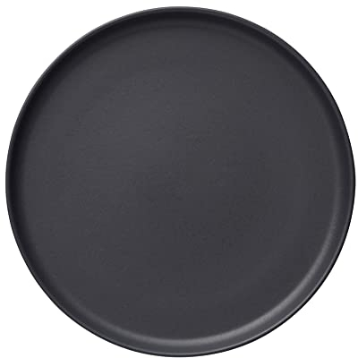 ROCKZZERO 6 Speiseteller im Set - Steingut, spülmaschinenfest und temperaturbeständig - Tellerset aus umweltfreundlichen Rohstoffen - Schwarz - 28 cm Durchmesser