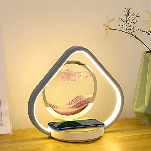 Mouvement liquide d'art de sable mobile avec lumière LED, image d'art de paysage de mer profonde dynamique 3D, décor de veilleuse de peinture de sable fluide for bureau à domicile 3.17 ( Color : Purpl