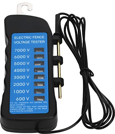 Electric Fence Tester, Wide Voltage Measurement Range with Neon Lights, Multi Functional Portable Voltage Detector for Farm Supply Fencing 7000V for Farmers, Ranchers and Outdoor