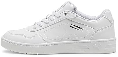 PUMA Damen Court Classy Turnschuhe, White Silver Metallicr, 42.5 EU