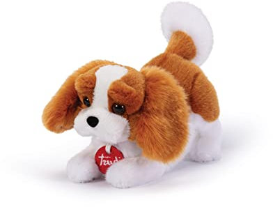 Trudi Klassik 22334 Plüschhund Cavalier King 13 x 14 x 21 cm (S), hochwertiges Stofftier mit weichen Materialien, Plüschfigur mit realistischen Details, waschbar, Kuscheltier für Kinder, Braun/Weiß