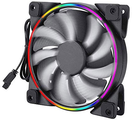 Overclocking Three RGB Chassis Fan 12cm 3 Set Dual Aperture RGB Motherboard Synchronous Smart LED Fan Mute Air Cooling Fan Support for ASUS/Gigabyte/MSI/ASRock RGB System Control