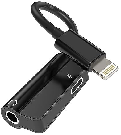 Adaptateur iPhone Jack 3.5 mm Ecouteur vers Lightning(2 en 1)certifié Apple MFI Casque Chargeur Prise Accessoire Cable pour 14 13 12 11 Pro Max 7 8 Plus X SE XS XR Ipad Air Splitter Voiture Auxiliaire