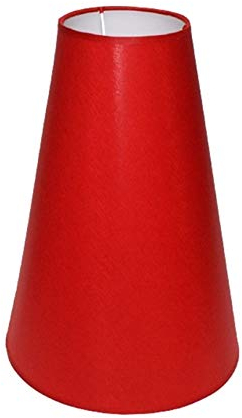 Lampenschirm 250x120x400 mm Durchmesser unten x Durchmesser oben x Höhe | Kegel | Baumwolle Rot | Für E27-Lampenfassung (groß) | Lampenschirm 25 x 12 x 40 cm