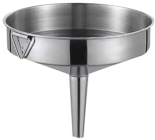 Entonnoir de cuisine en acier inoxydable épaissi avec filtre à tamis, entonnoir de cuisson en métal pour le transfert de liquide, de poudre et de grains - Argent ( Color : Silver , Size : 20*20cm )