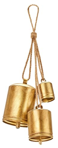Tedious Weihnachts Kuhglocken Ornamente | 3/6 Stück Vintage Metall Kuhglocke | Christbaumschmuck Glocken mit Seilen | Hängende Kuhglocken im Landhausstil, Home Deko für Weihnachtsfeiern