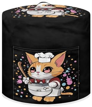 Nopersonality Cute Cat Chef - Funda para olla arrocera de cocina, a prueba de polvo, lavable, compatible con la mayoría de ollas arroceras, tamaño L
