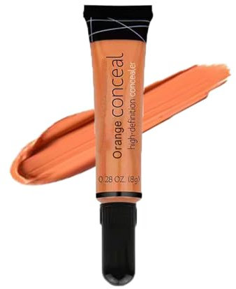 Orange Full Coverage Concealer Dark Circles and Blemish Concealer - Hydrating Long-Lasting Color Corrector for Dullness & Redness - Smoothing Waterproof Concealer Stick with Natural Finish (Orange)