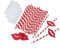 Beaupretty 10 pajitas largas de papel, suministros para fiestas, cócteles, color rojo