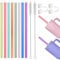 8 Pcs Reusable Plastic Straws for Stanley Cup, 30cm Plastic Straws with Straw Stopper, Reusable Straw, Colorful Straws with 2 Cleaning Brushes for Tea, Juice, Coffee, Milkshakes(11.8inch, 8 Color)